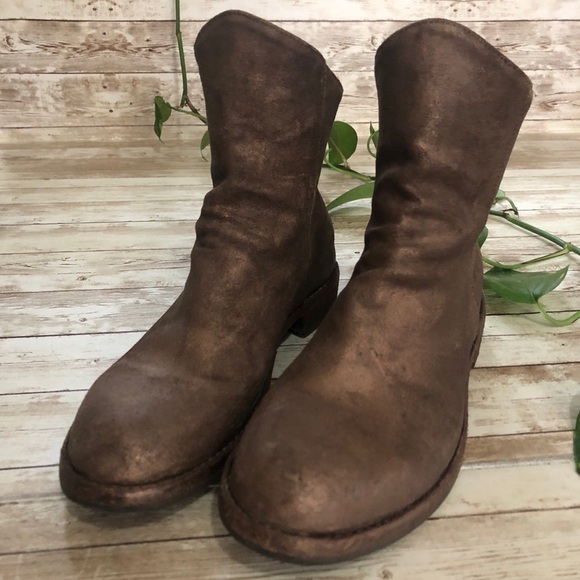 Officine Creative Metallic Leather Ankle Bootie - Picture 4 of 9